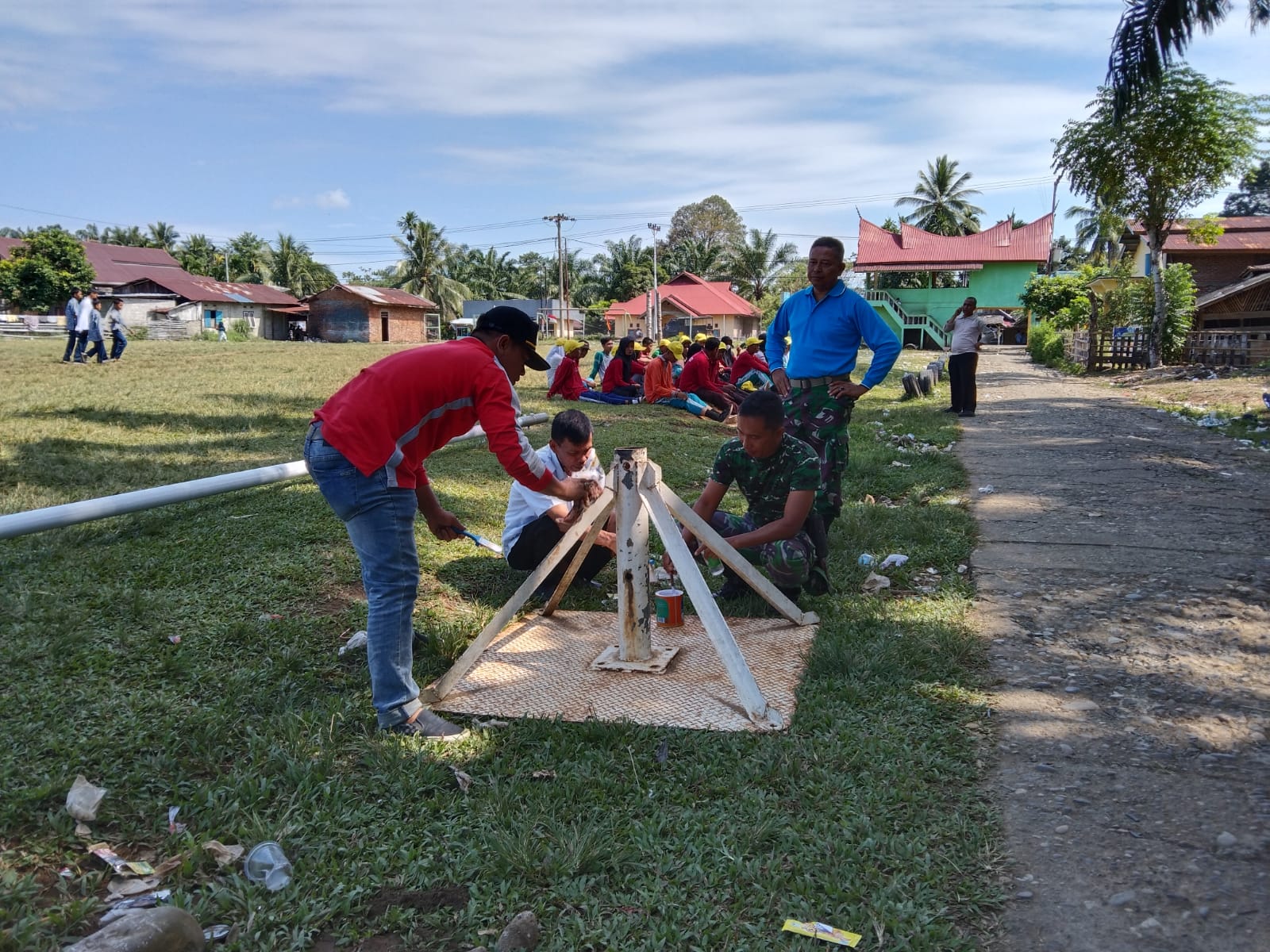 Pengecatan Tiang Bendera HUT RI ke 77 