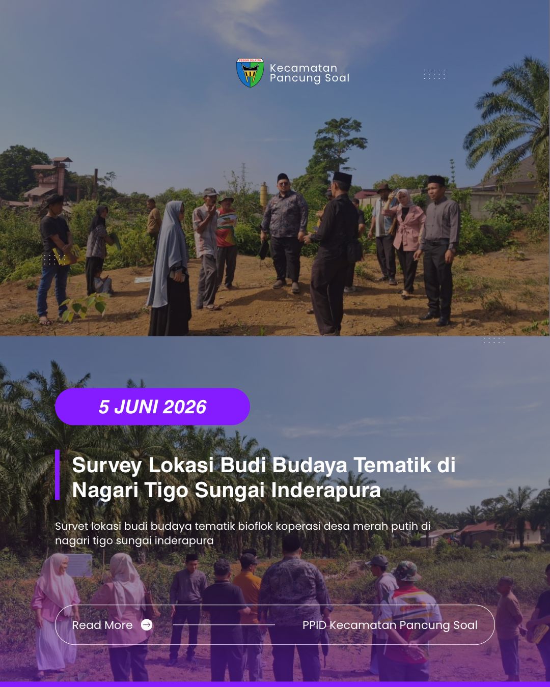 SURVEI LOKASI BUDI DAYA TEMATIK BIOFLOK KDMP DI NAGARI TIGO SUNGAI INDERAPURA