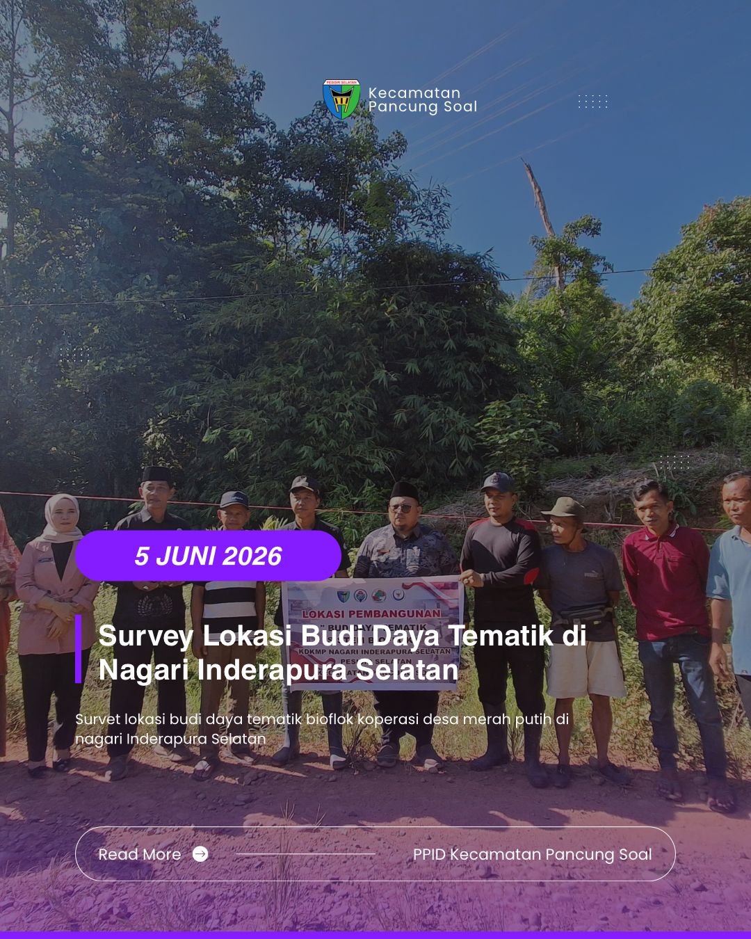 SURVEI LOKASI BUDI DAYA TEMATIK BIOFLOK KDMP DI NAGARI INDERAPURA SELATAN