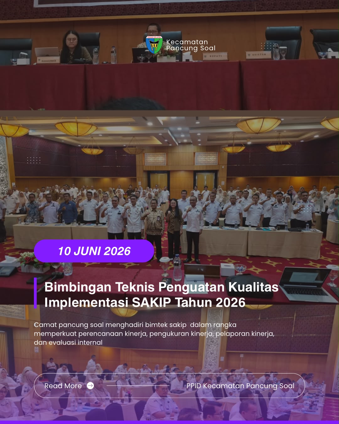 CAMAT PANCUNG SOAL HADIRI BIMBINGAN TEKNIS PENGUATAN KUALITAS IMPLEMENTASI SAKIP TAHUN 2026